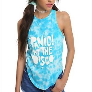 Panic at the Disco blue tie dye tank top
